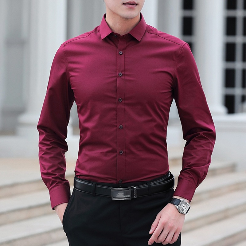 OTAKU Polo Shirt For Men Long Sleeve Office Plain Shirts M-3xl Formal Unisex