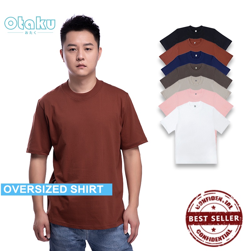 OTAKU 100 Cotton T-Shirt For Men Classic Crew Neck Solid Color Tee Pc Inspired Shirt 200gsm