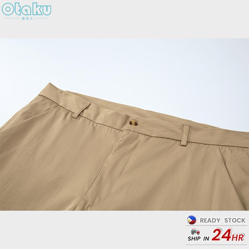 OTAKU Men Slacks Formal Pants Korean Style Casual Fit Straight Cut Khaki Formal Office Pants