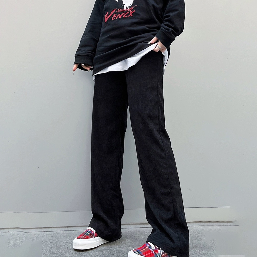 Otaku Corduroy Pants For Men Black straight cut pants Green corduroy pants Korean  Trouser Pants Men