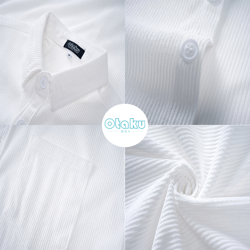 OTAKU Corduroy Short Sleeve Shirts For Men 220GSM Plain Casual Polo Shirt Plain Oversized Shirt Men