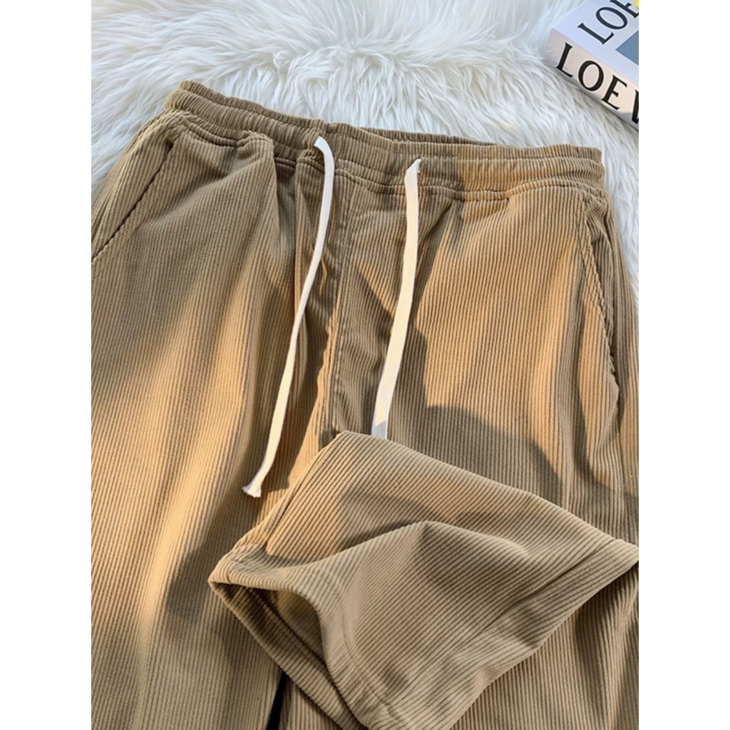 Otaku Corduroy Pants For Men Black straight cut pants Green corduroy pants Korean  Trouser Pants Men