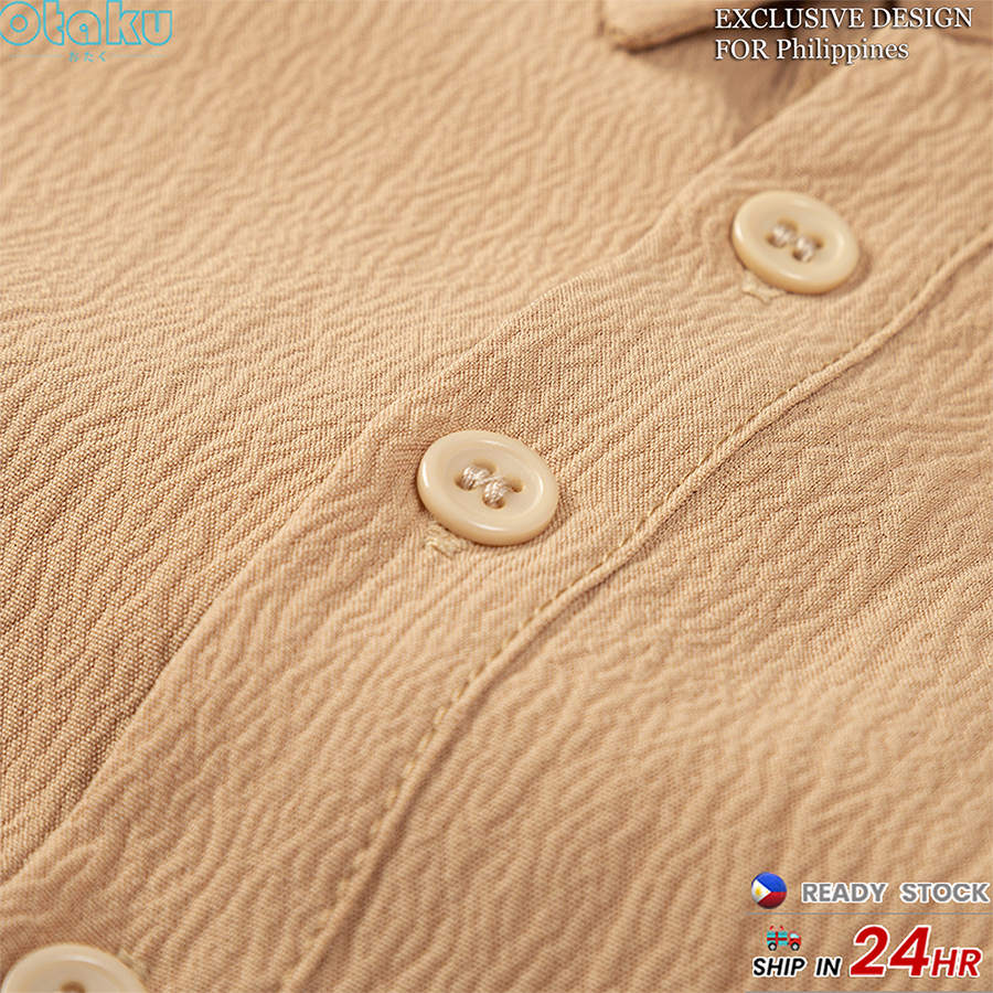 Otaku long sleeve Men's solid color business Polo Long Sleeve Korean Fashion polo shirtTops M-3xl