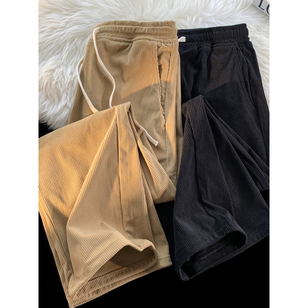 Otaku Corduroy Pants For Men Black straight cut pants Green corduroy pants Korean  Trouser Pants Men