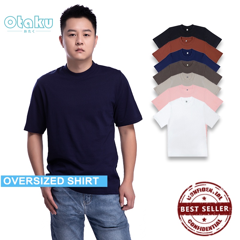 OTAKU 100 Cotton T-Shirt For Men Classic Crew Neck Solid Color Tee Pc Inspired Shirt 200gsm