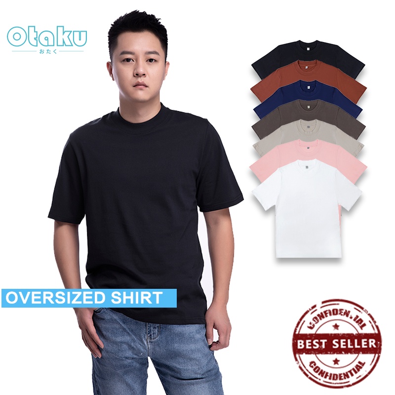 OTAKU 100 Cotton T-Shirt For Men Classic Crew Neck Solid Color Tee Pc Inspired Shirt 200gsm