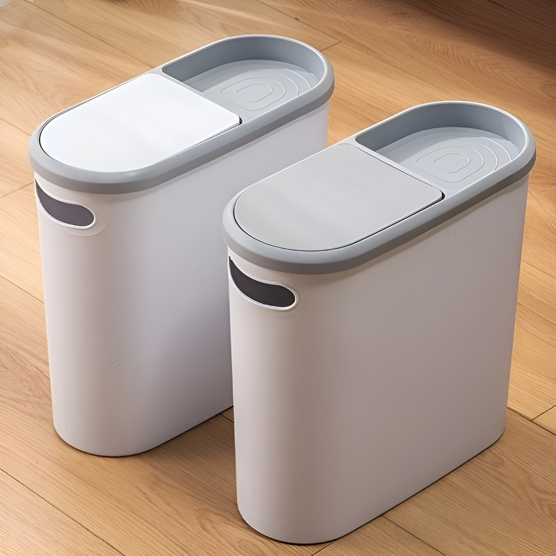 Household Press Top Trash Can for Tight Spaces