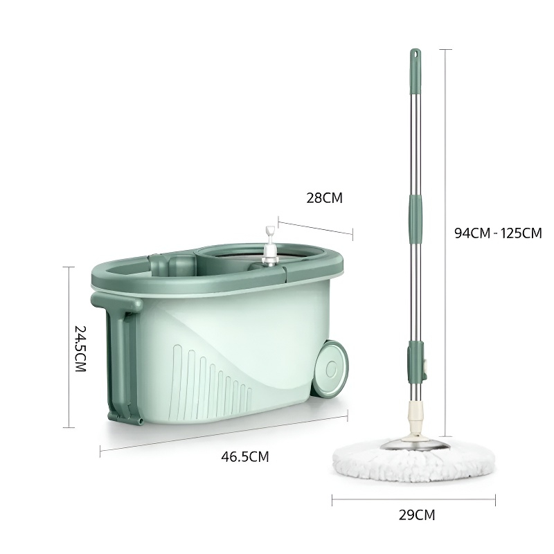Home Rotating Manual Mop Bucket Set Hands-Free Dehydration