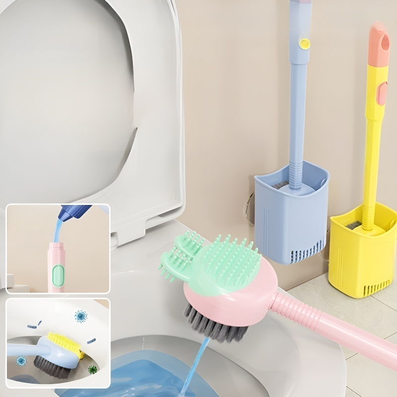 2-in-1 suction cup liquid-filling toilet brush