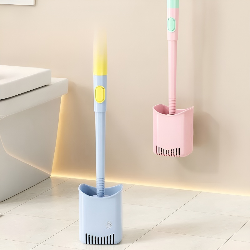 2-in-1 suction cup liquid-filling toilet brush