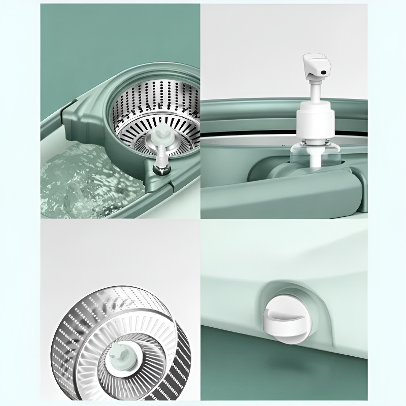 Home Rotating Manual Mop Bucket Set Hands-Free Dehydration