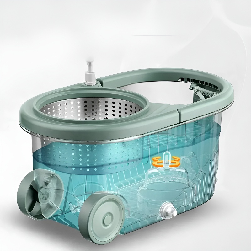 Home Rotating Manual Mop Bucket Set Hands-Free Dehydration