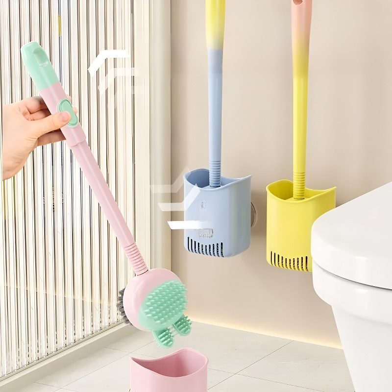 2-in-1 suction cup liquid-filling toilet brush