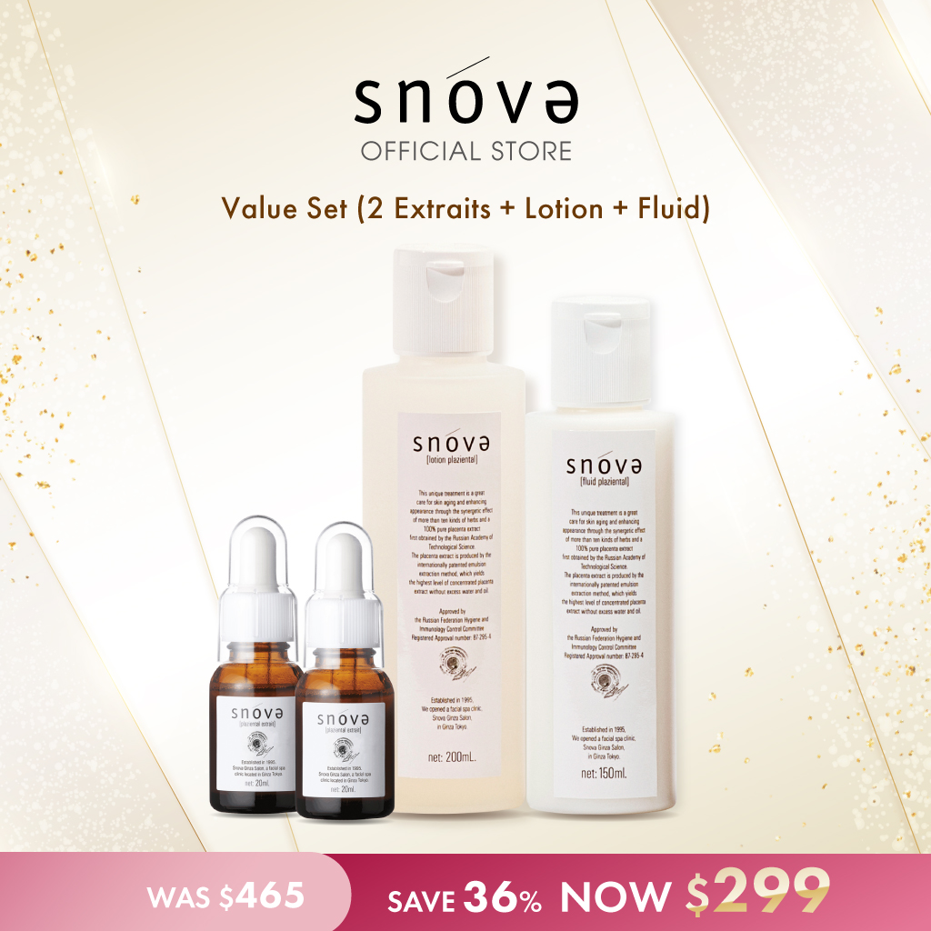 [Shipping Test] - SNOVA 4-Bottles Value Set - Plaziental Extrait x2 + Lotion Plaziental + Fluid Plaziental