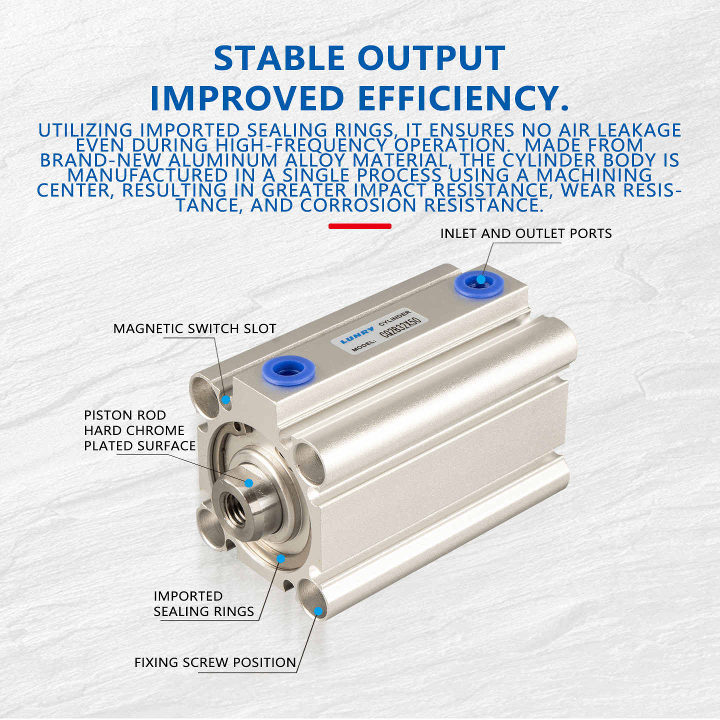 CQ2B CDQ2B Aluminum Single Double Acting Compact Cylinder Pneumatic Cylinder
