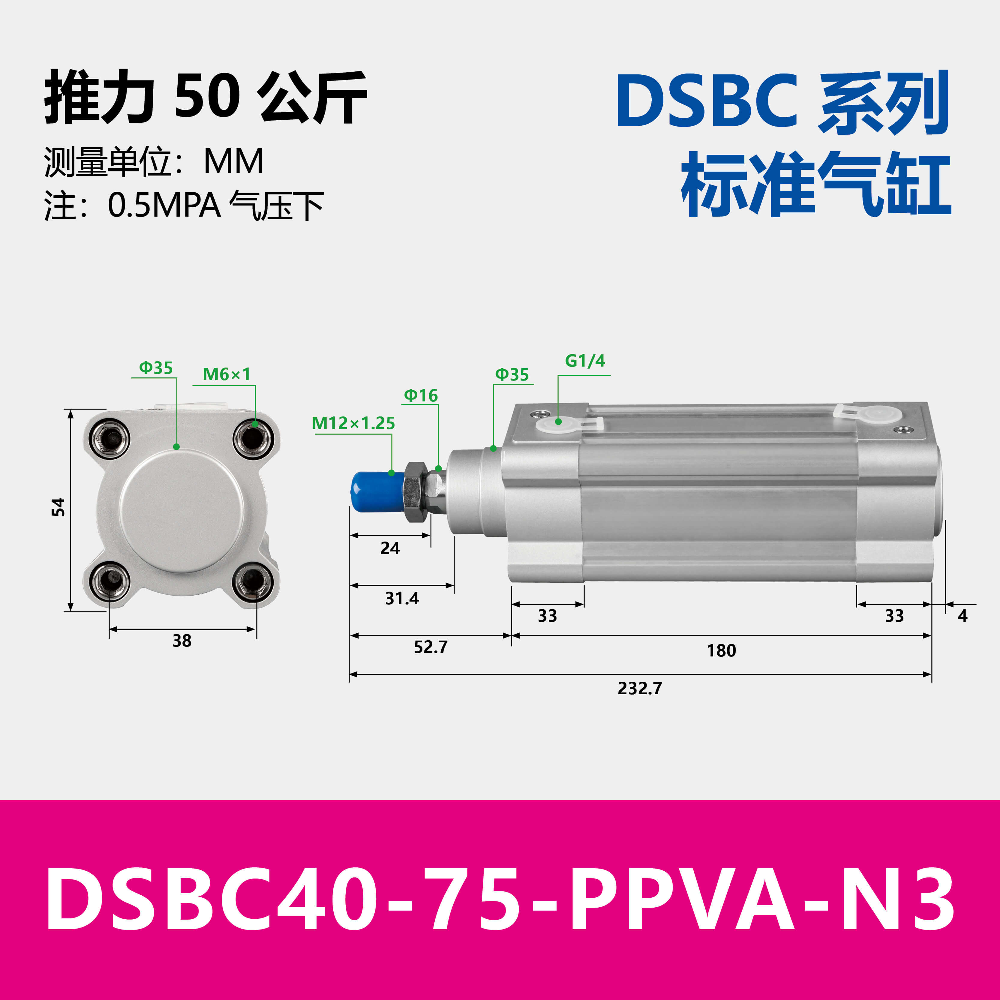 DSBC Compact Standard Cylinder
