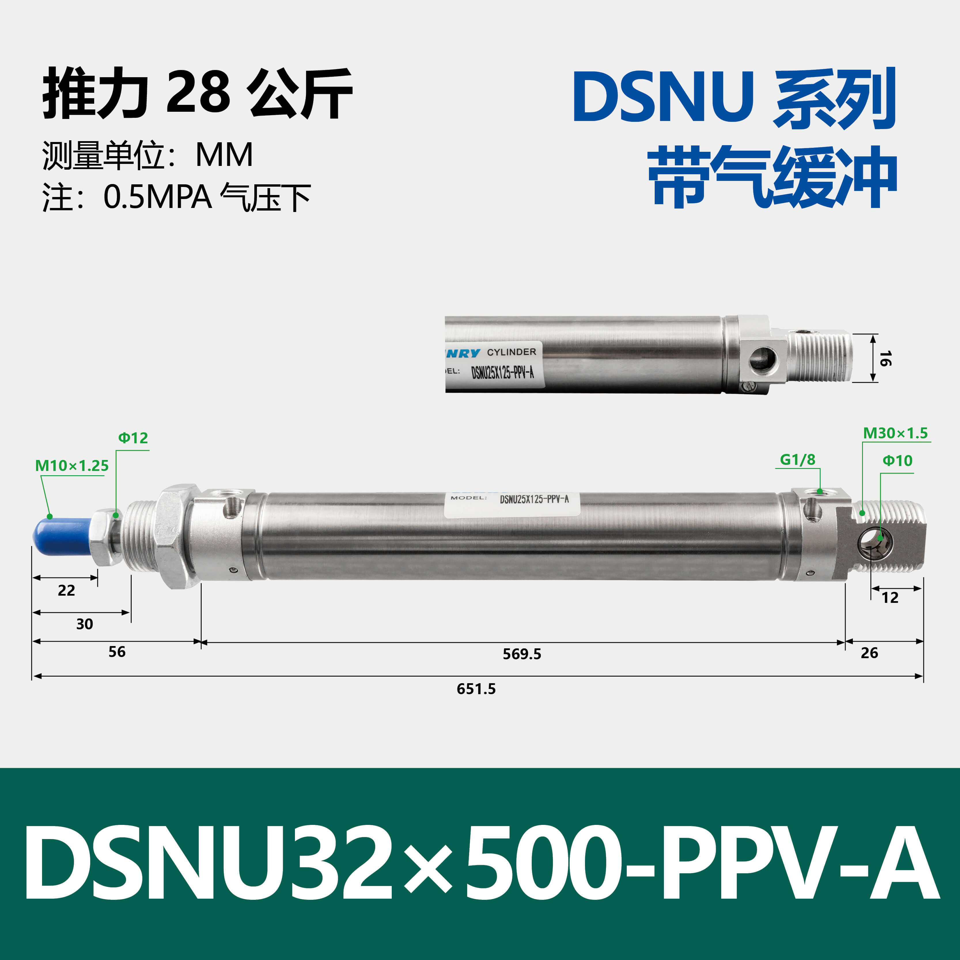 DSNU Double-acting Round Cylinder