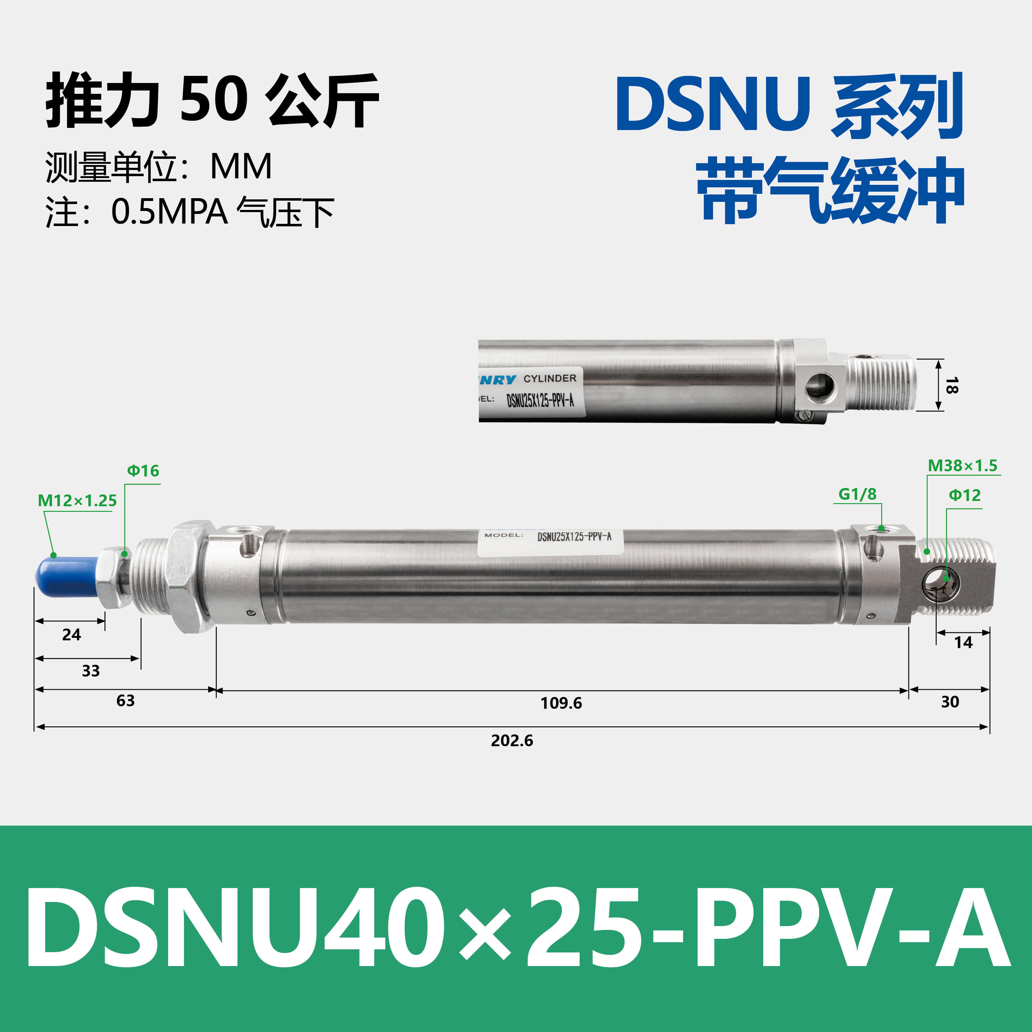 DSNU Double-acting Round Cylinder
