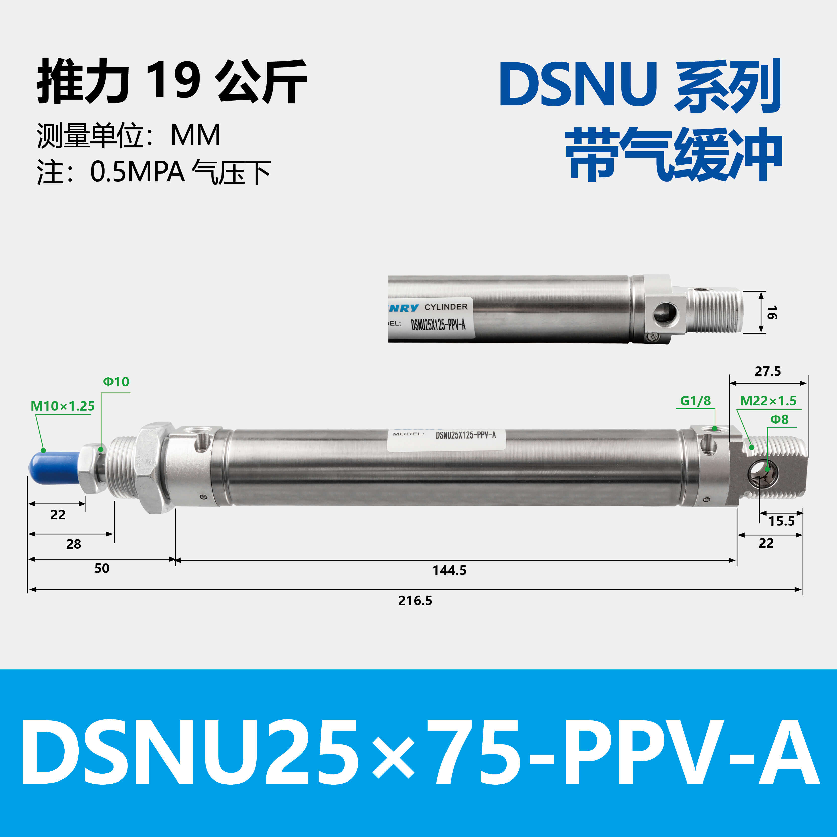 DSNU Double-acting Round Cylinder