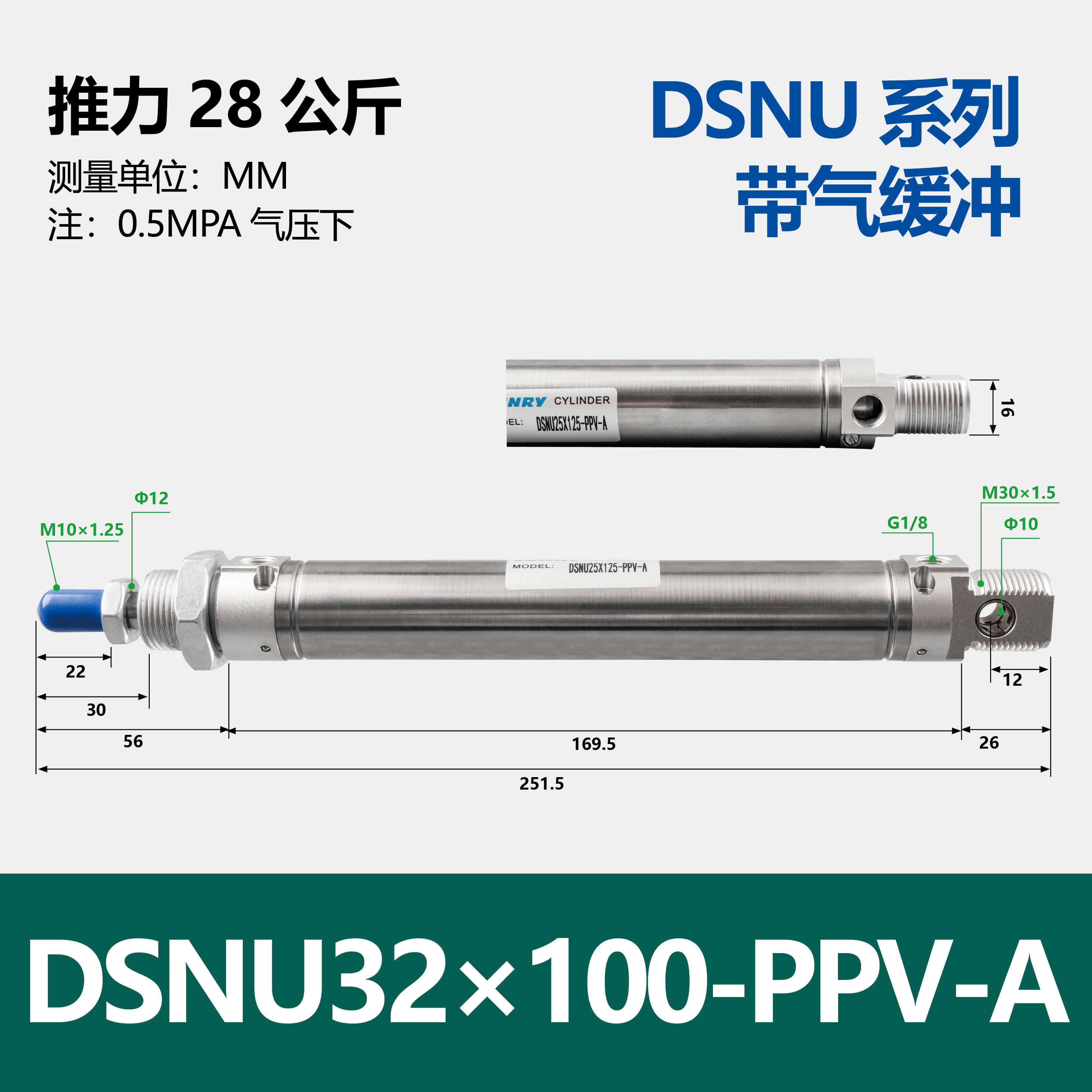 DSNU Double-acting Round Cylinder