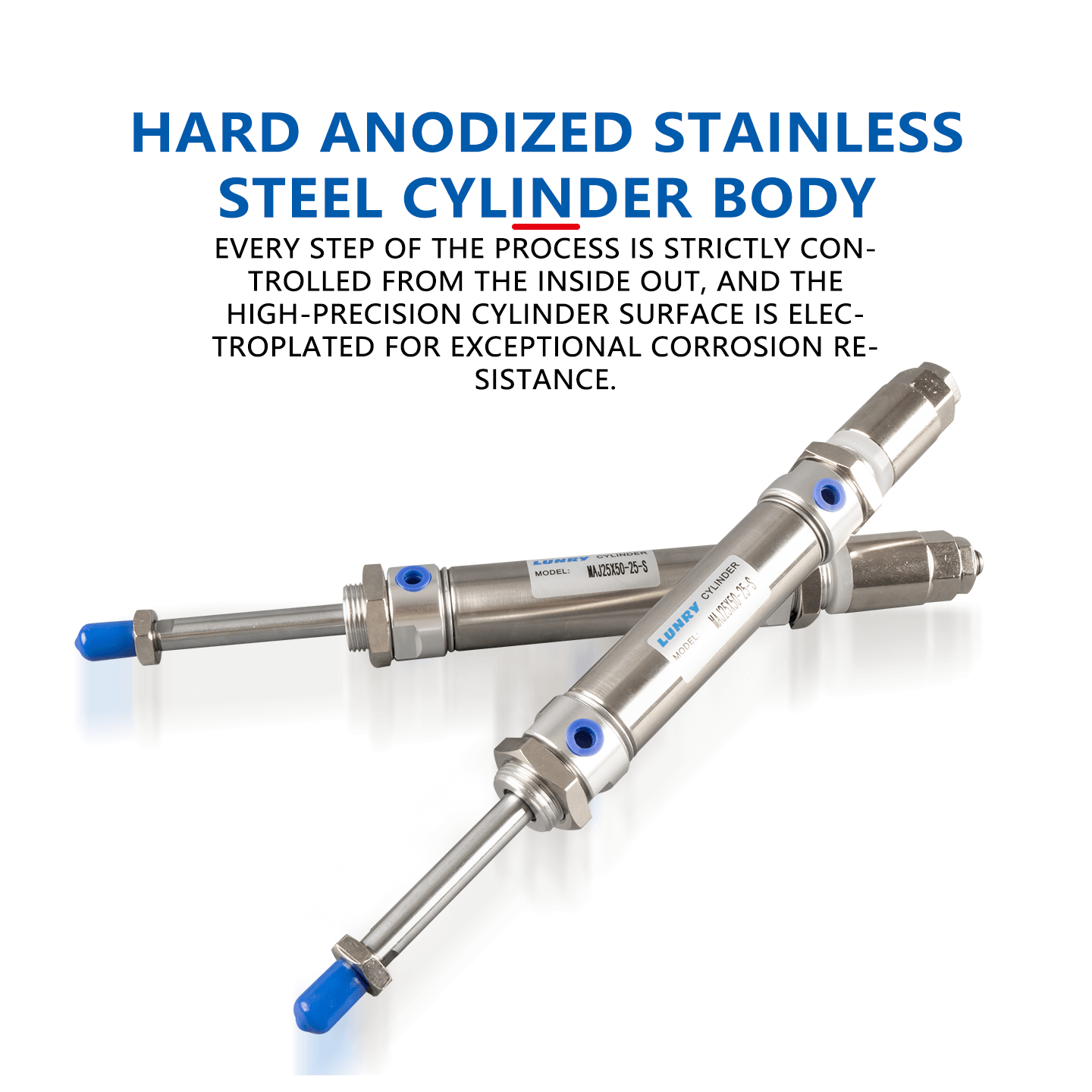 MAJ Double Rod Adjustable Stainless Steel Mini Cylinder