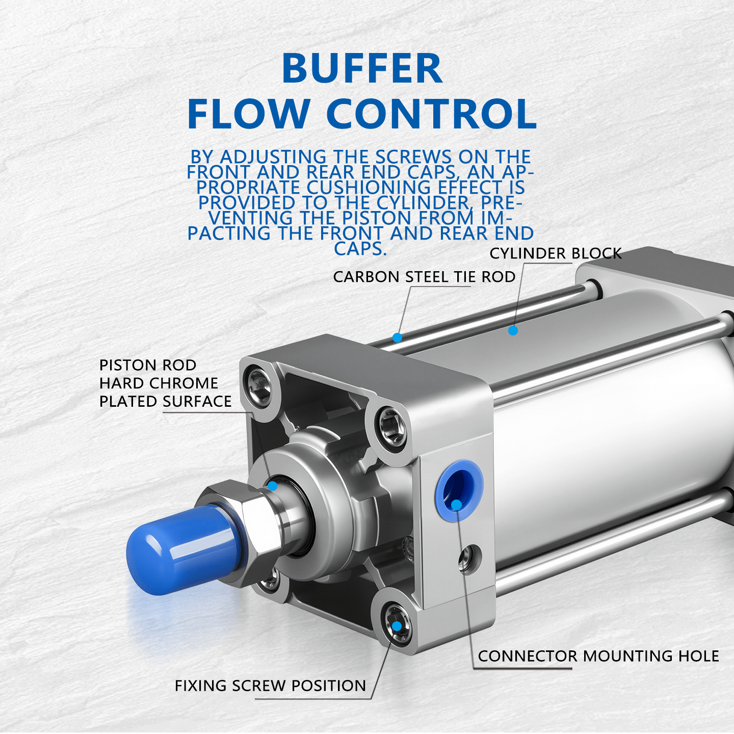 MBB Standard Air Cylinder Double Acting Single Rod End Lock