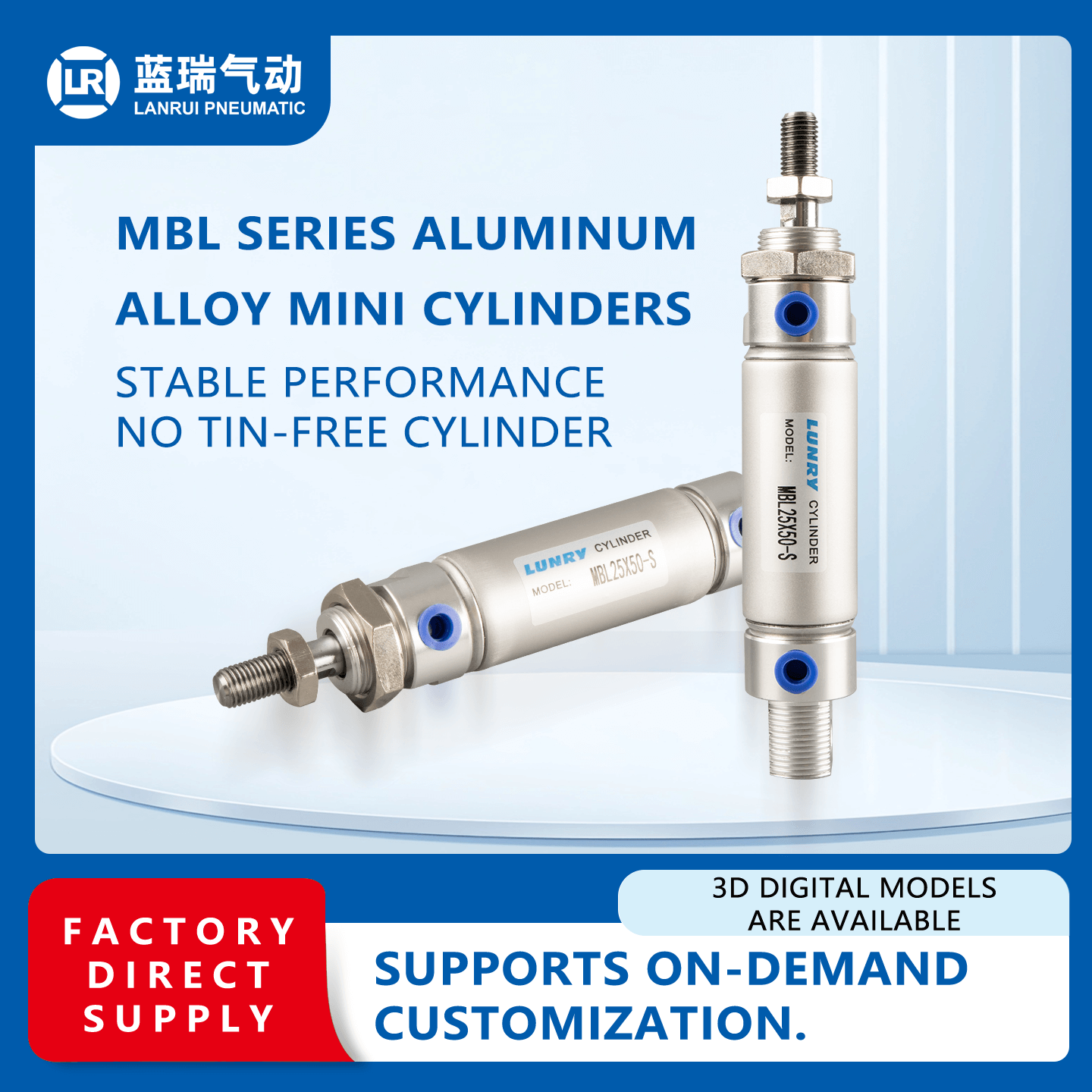 MBL Double Acting Aluminum barre mini Cylinder