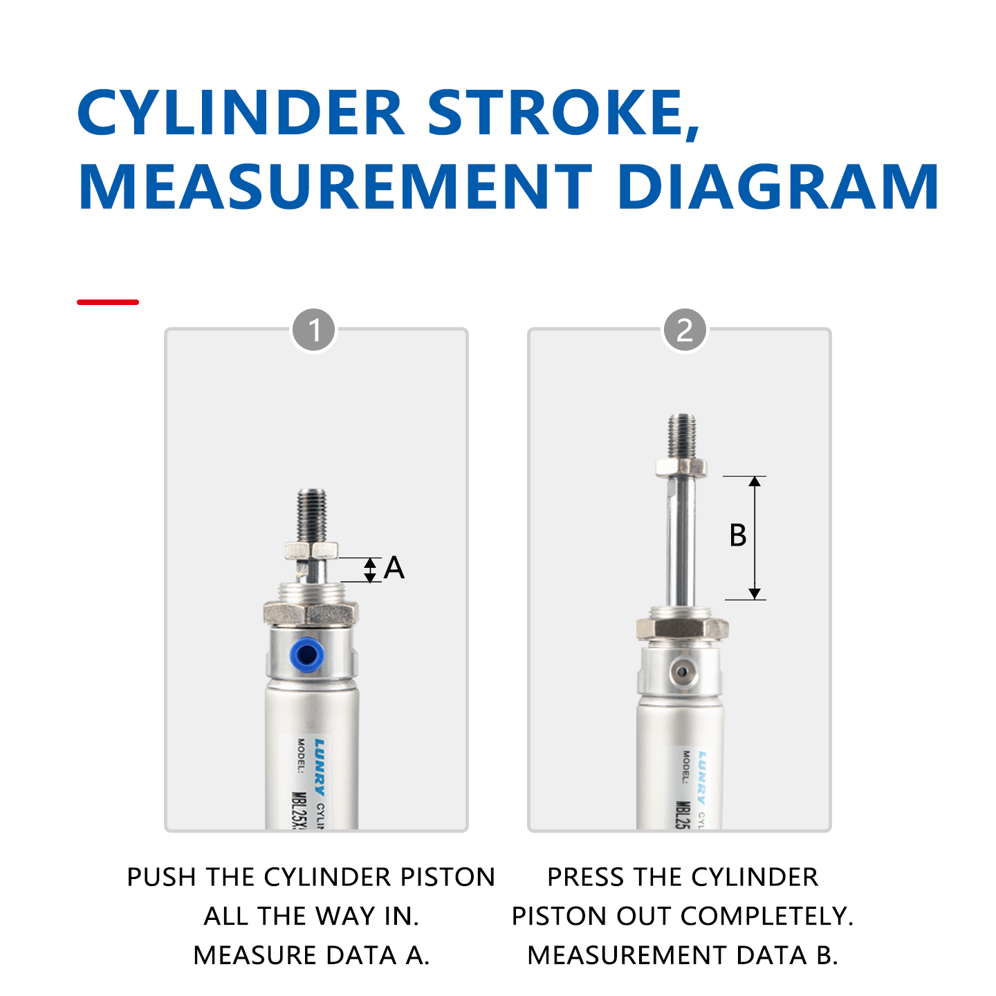 MBL Double Acting Aluminum barre mini Cylinder