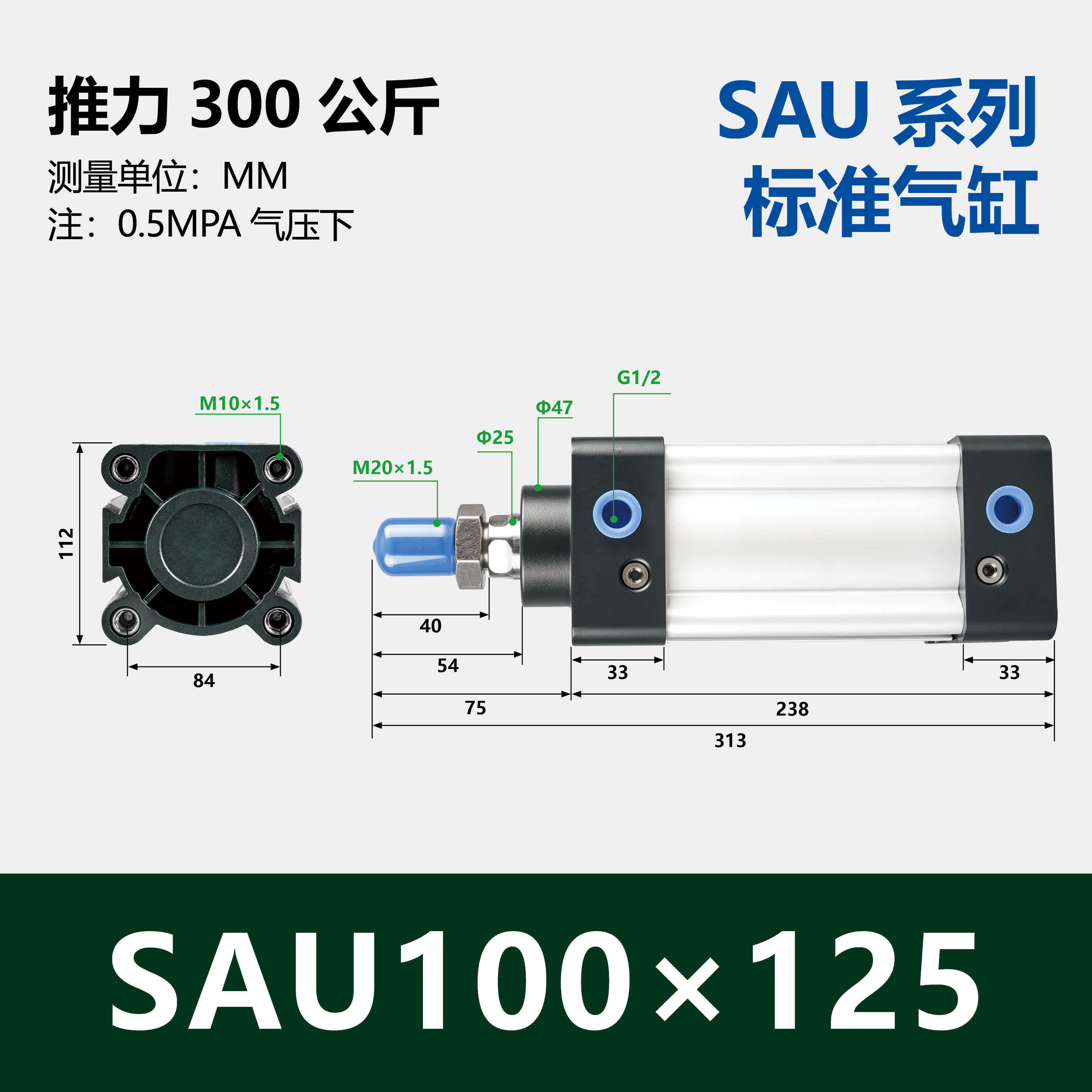 SAU Double Acting Standard Cylinder(SU upgraded version)