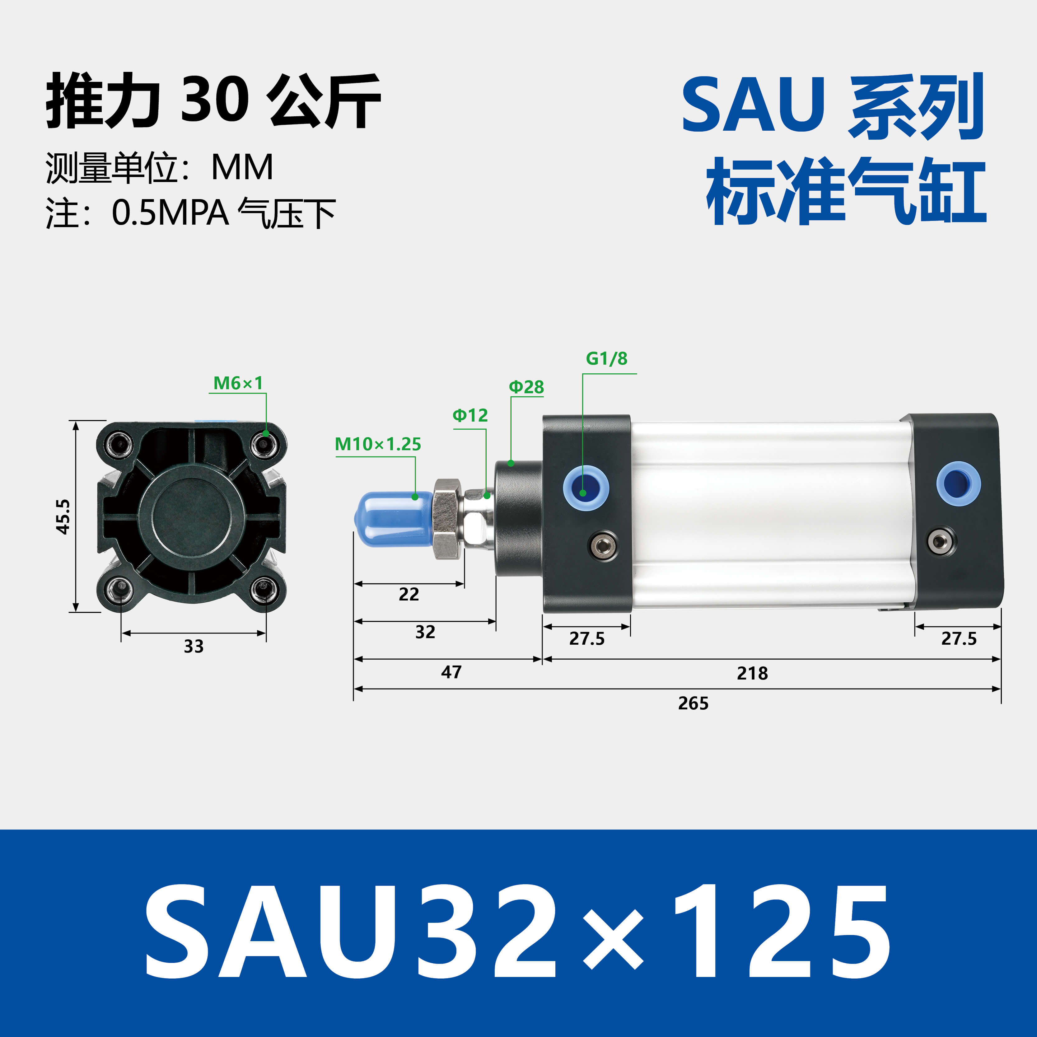 SAU Double Acting Standard Cylinder(SU upgraded version)