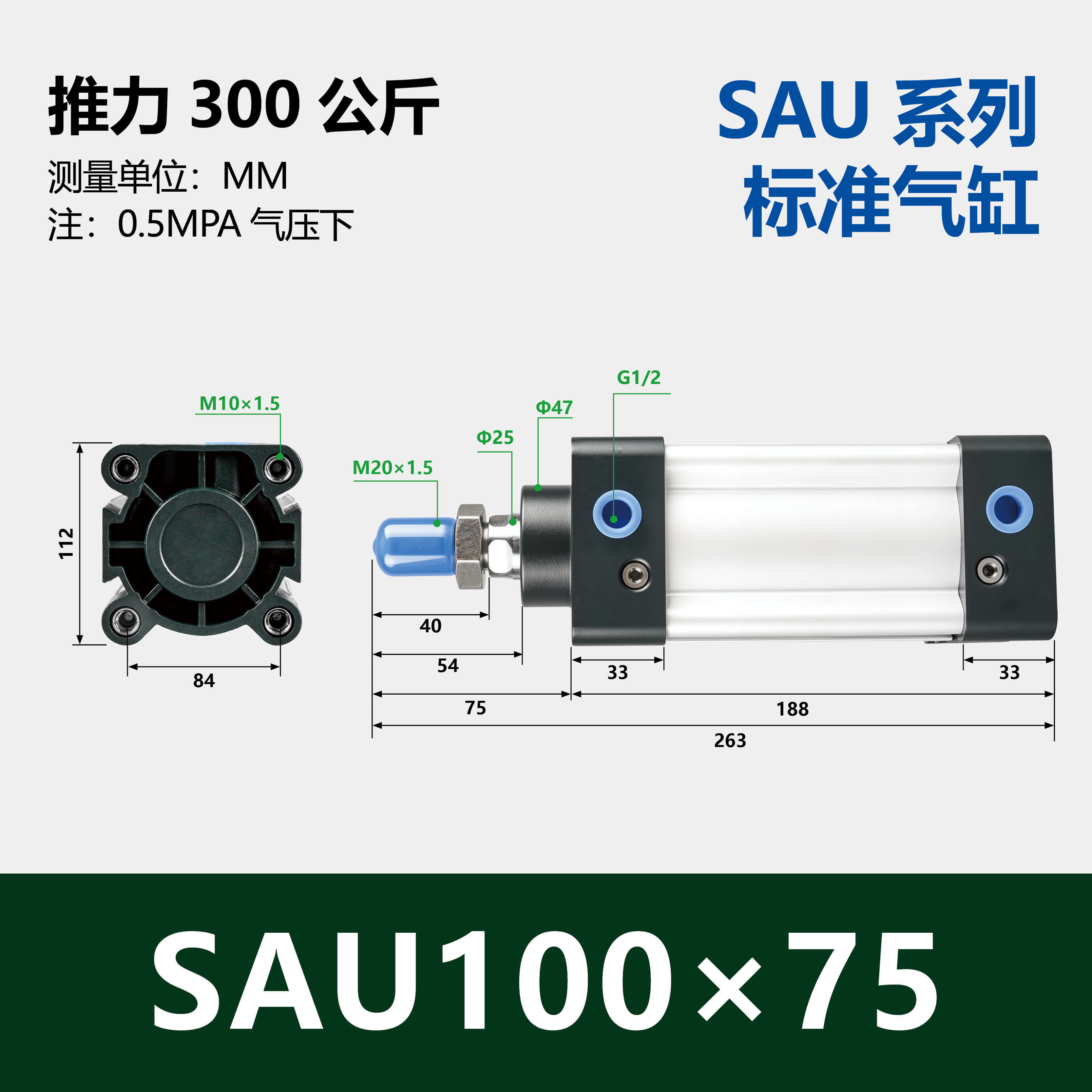 SAU Double Acting Standard Cylinder(SU upgraded version)