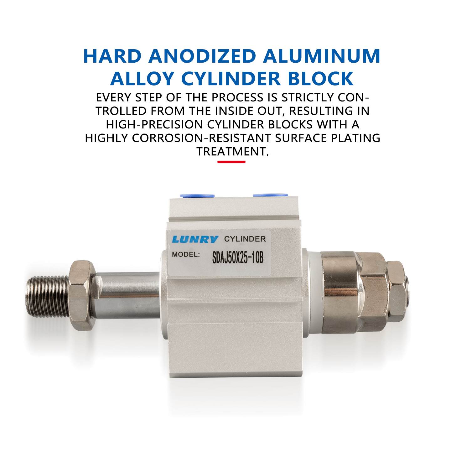 SDAJ Compact Pneumatic Cylinder with Adjustable Stroke