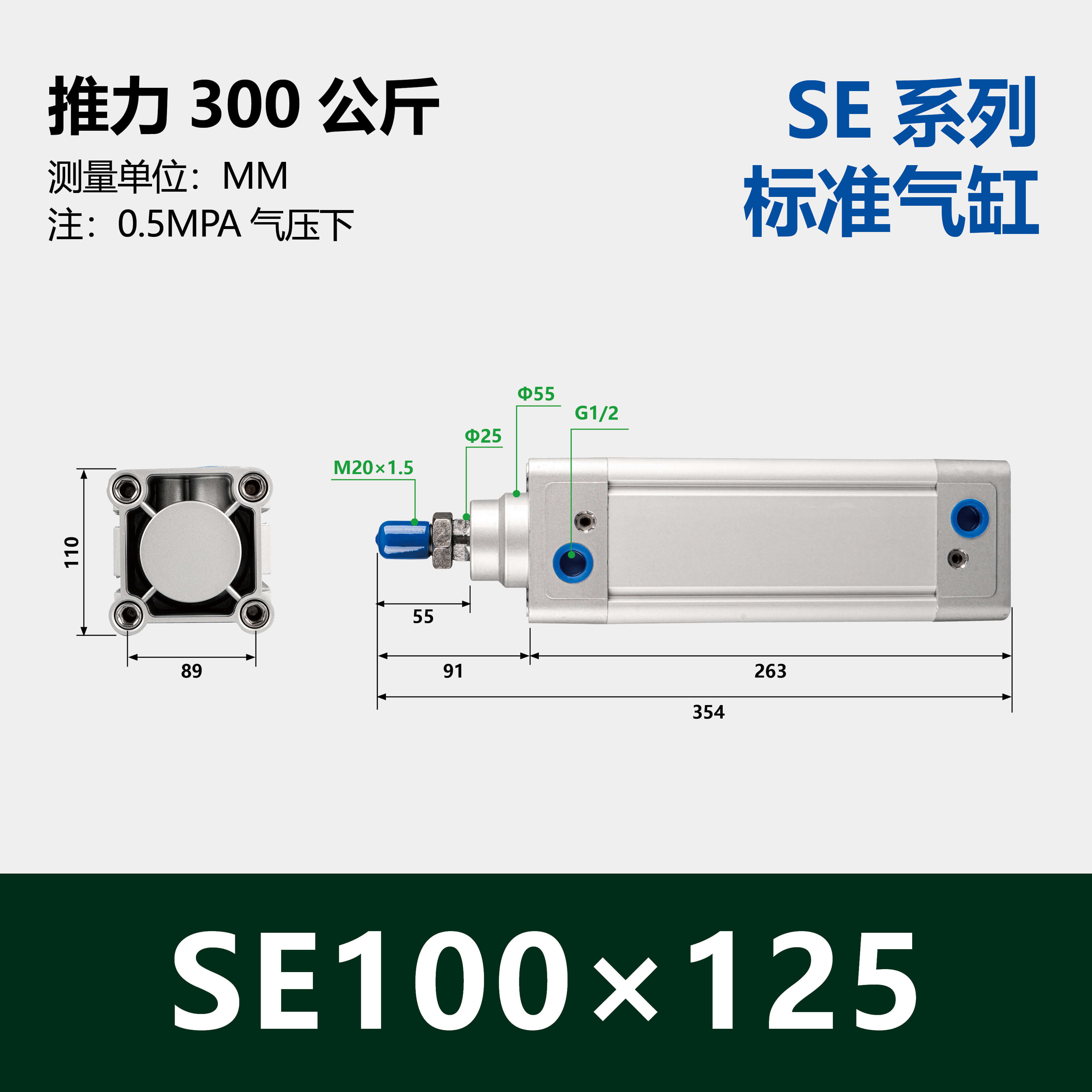 DNC/SE Double Acting Standard Air Cylinder