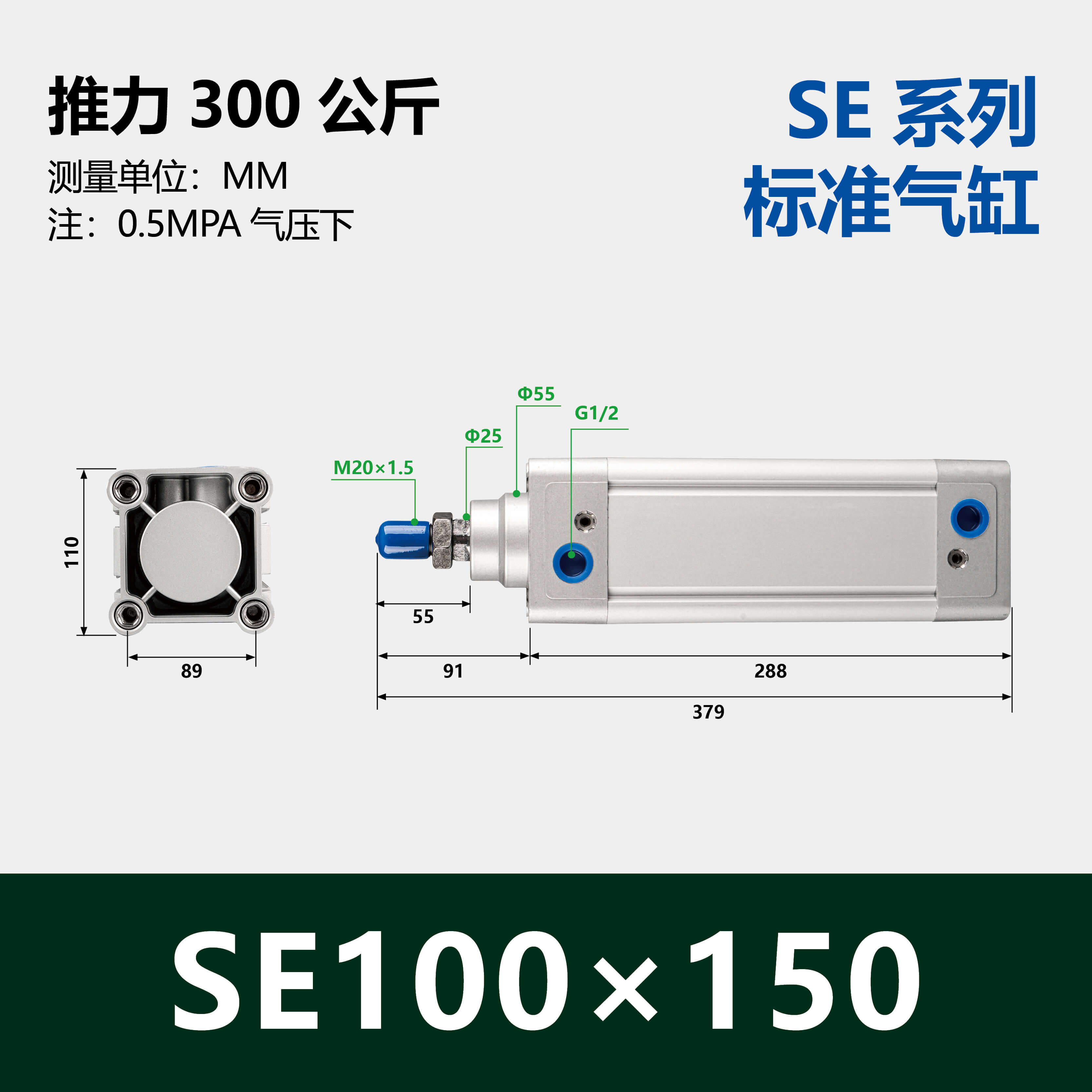 DNC/SE Double Acting Standard Air Cylinder