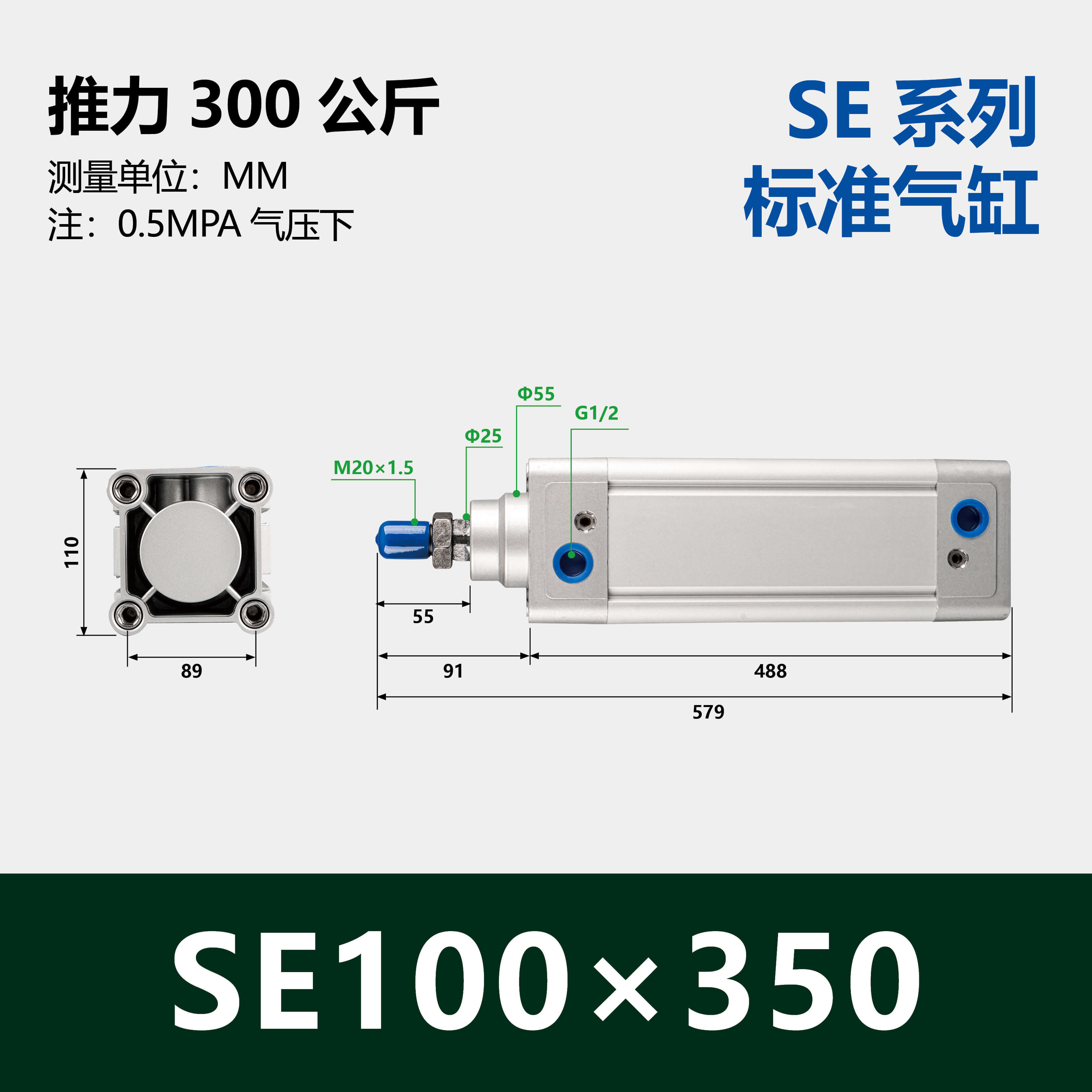 DNC/SE Double Acting Standard Air Cylinder