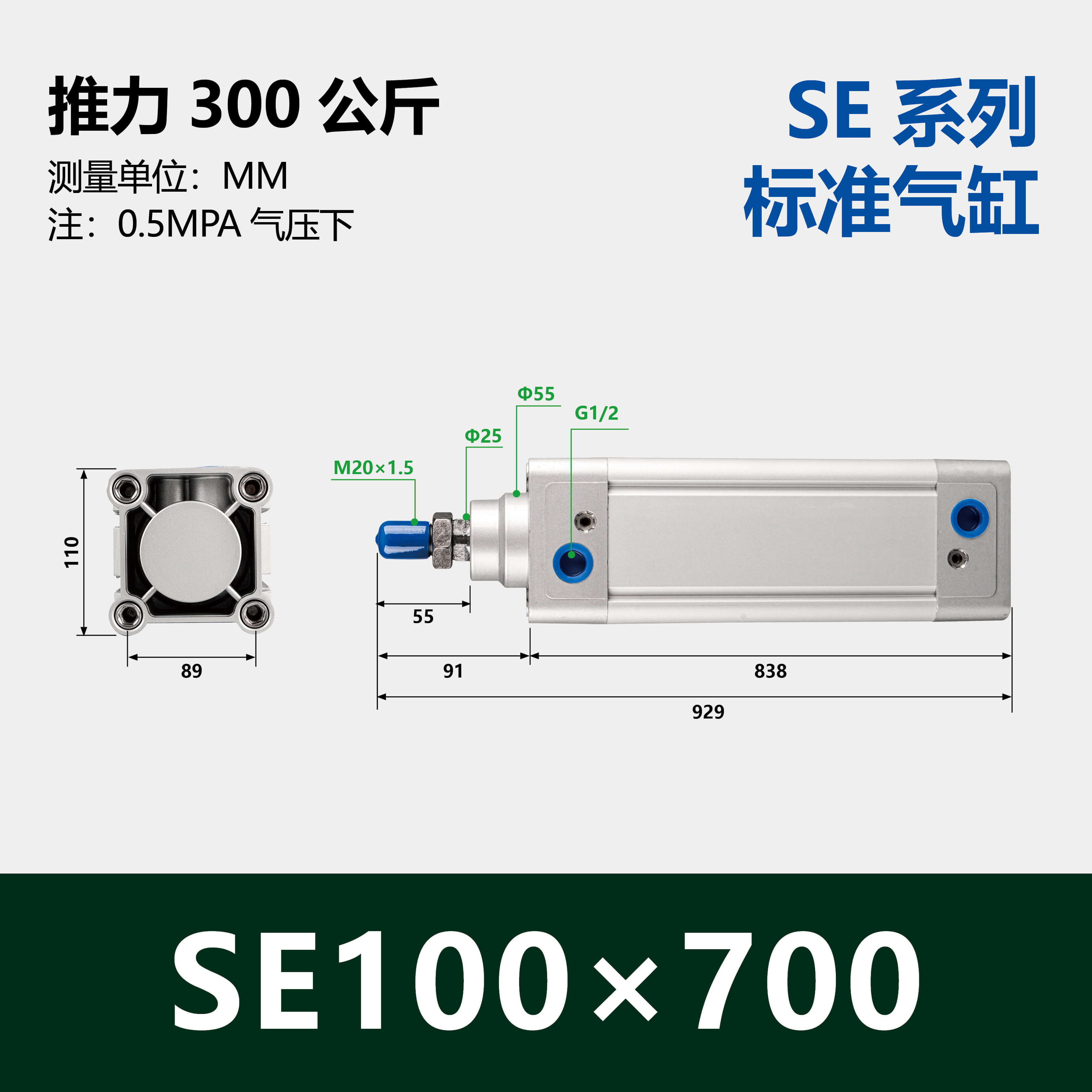 DNC/SE Double Acting Standard Air Cylinder