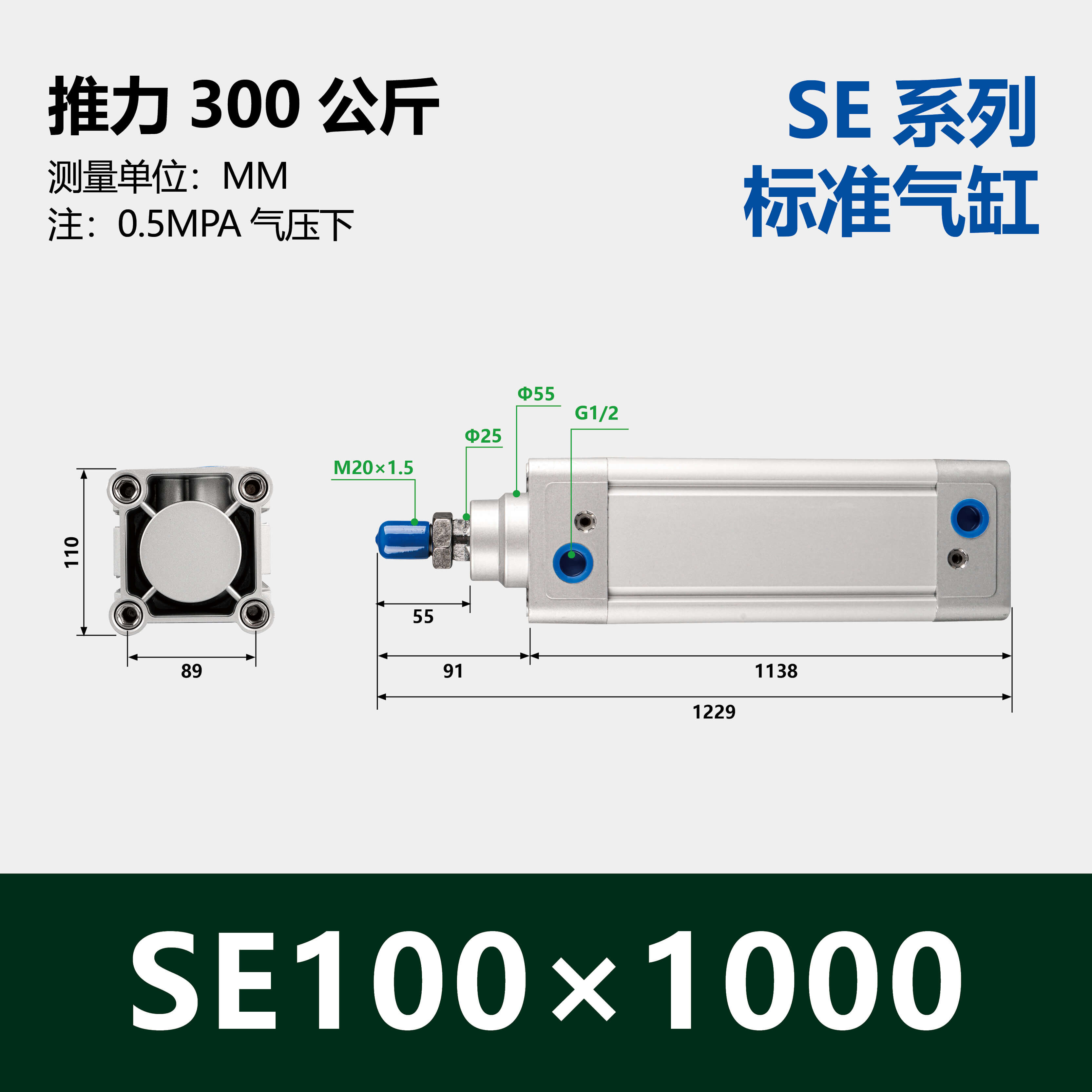 DNC/SE Double Acting Standard Air Cylinder