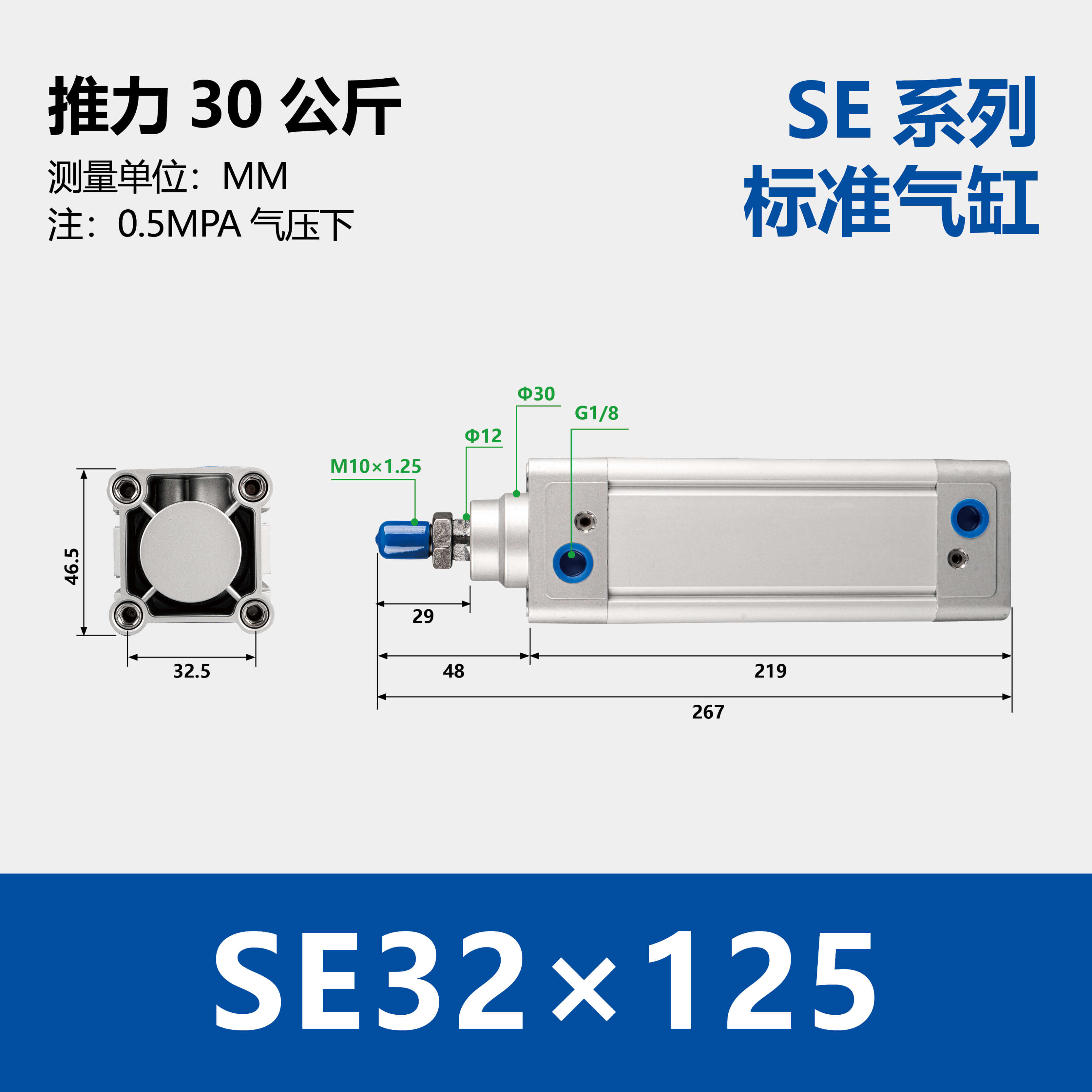 DNC/SE Double Acting Standard Air Cylinder