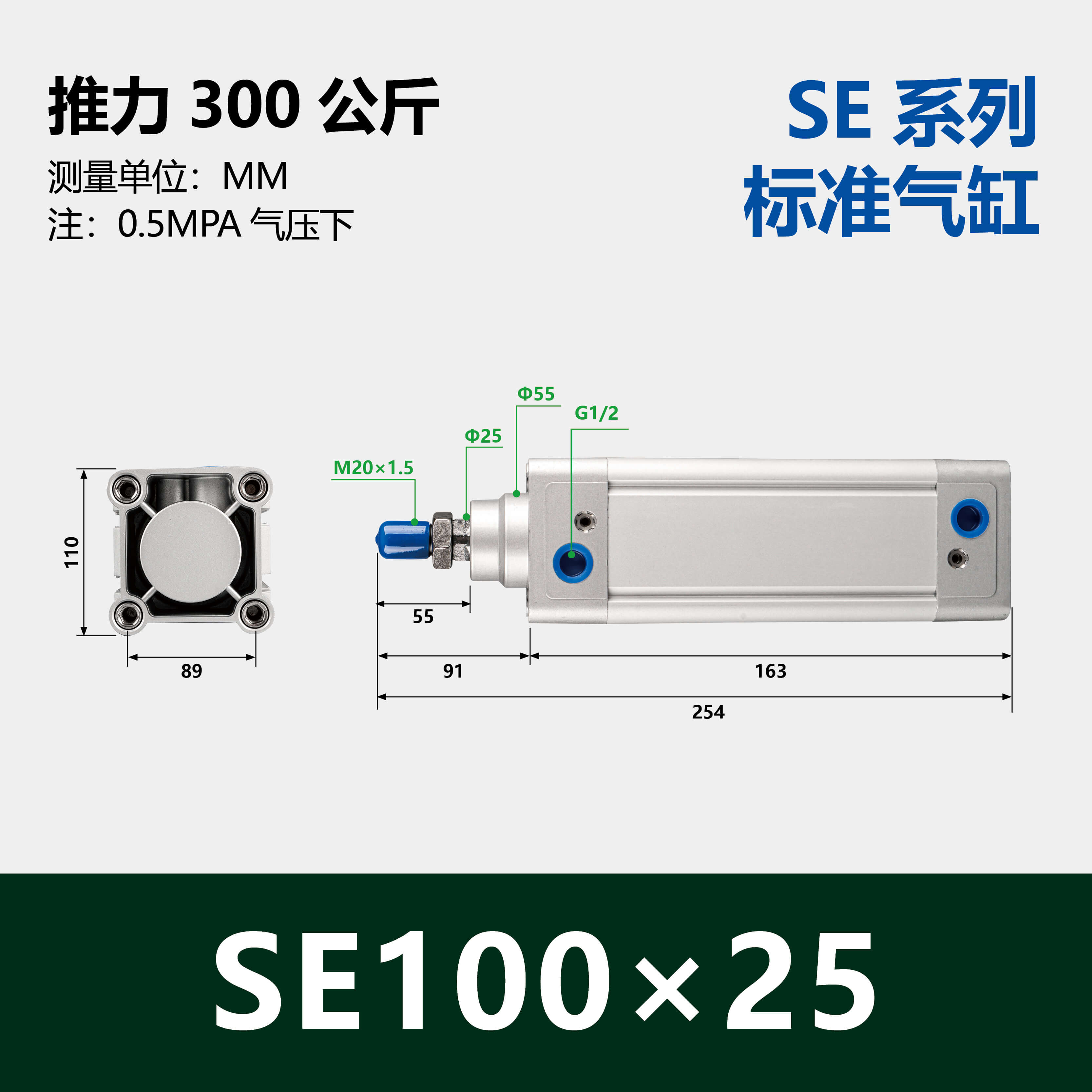 DNC/SE Double Acting Standard Air Cylinder
