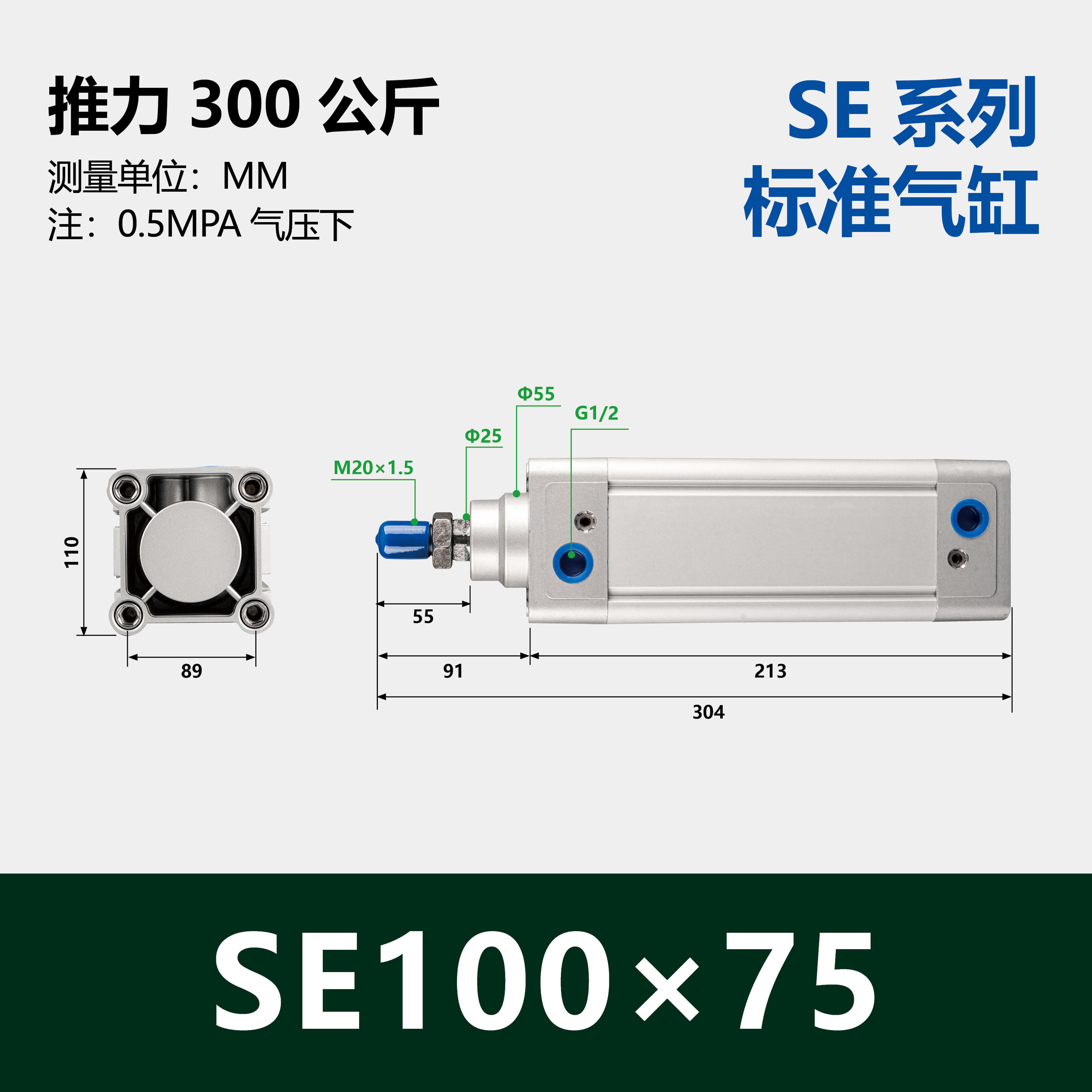 DNC/SE Double Acting Standard Air Cylinder