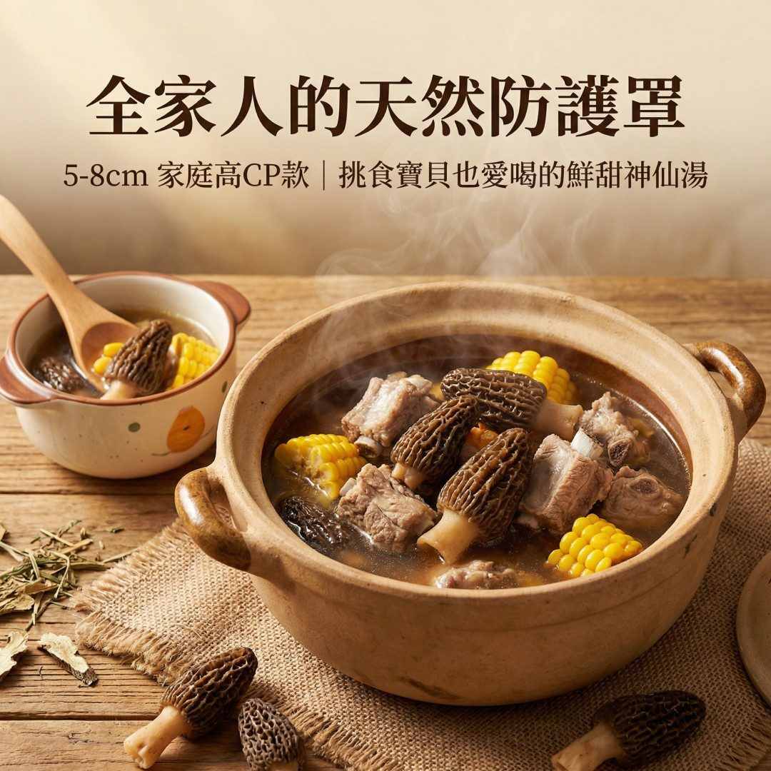 高山農場直供 天然羊肚菌 5-8cm 家庭補養高CP款