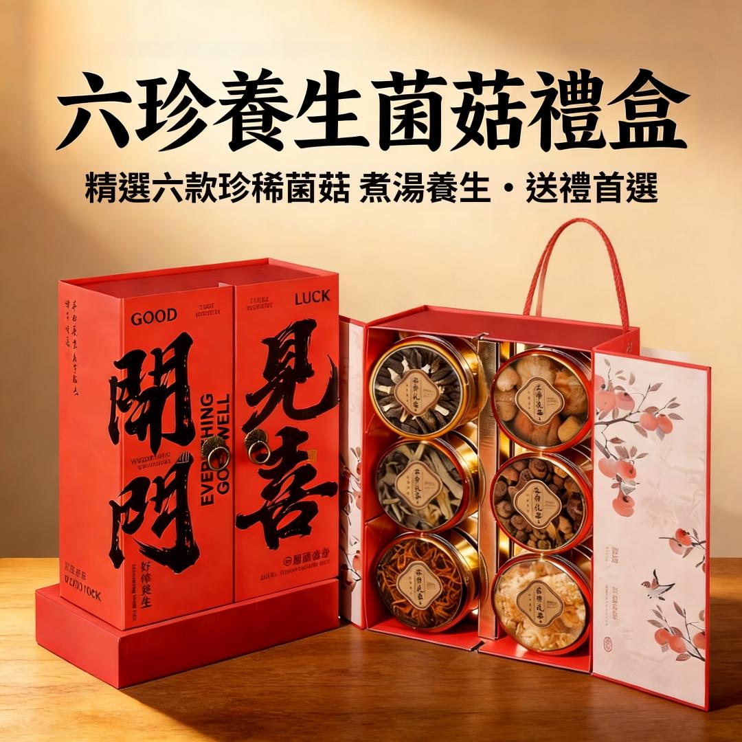 綜合山珍禮盒 紅菇羊肚菌組合 台灣高端送禮