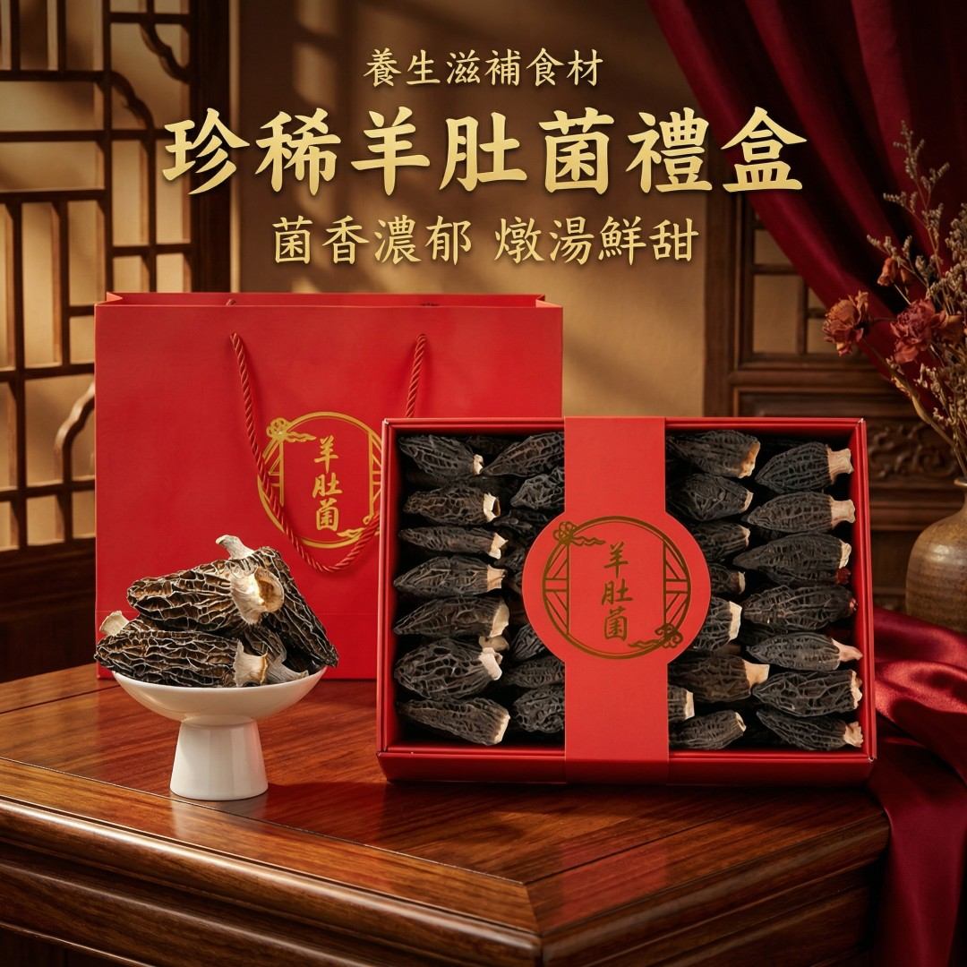 珍稀羊肚菌養生禮盒 天然乾燥 年節送禮滋補