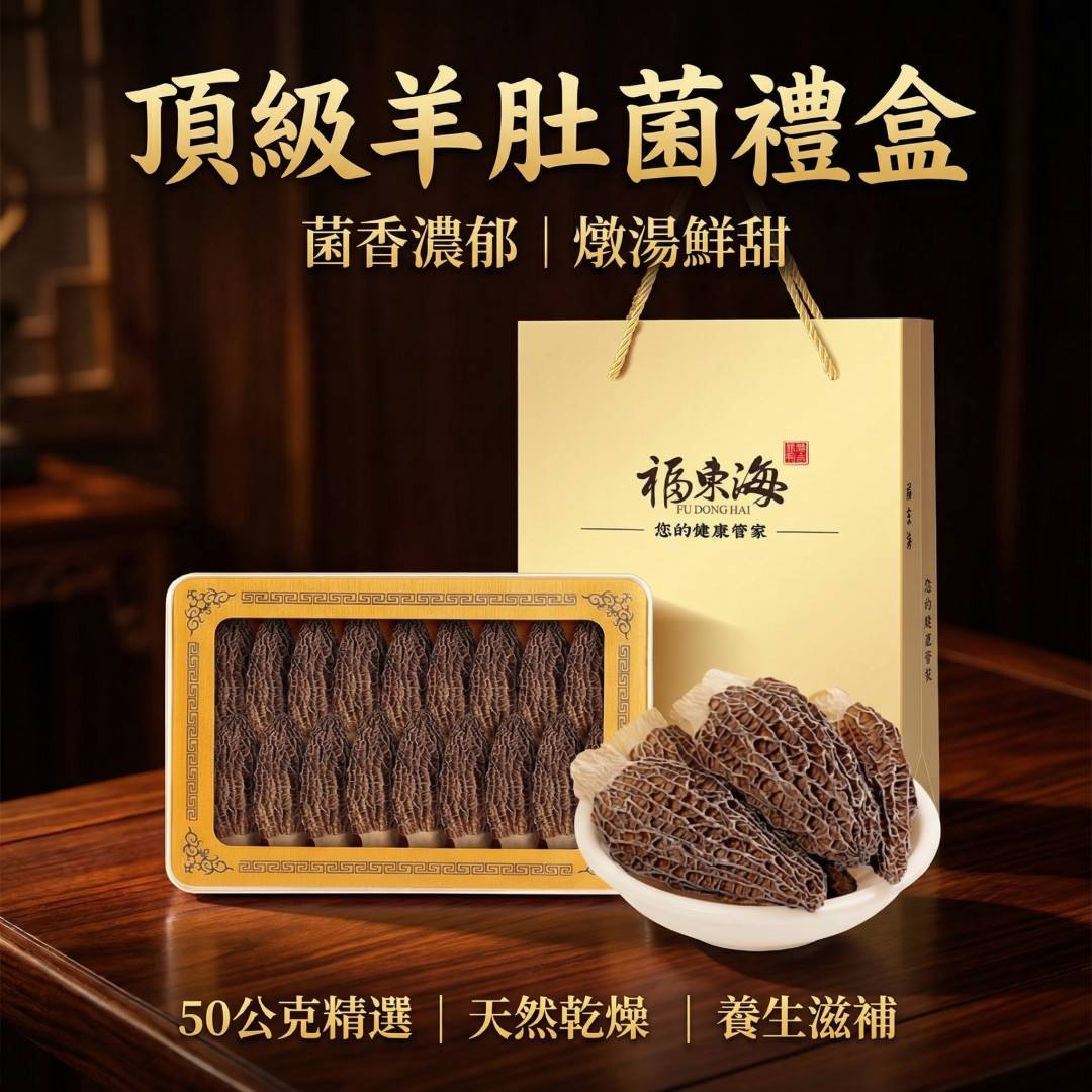 頂級羊肚菌50g禮盒 天然乾燥 送禮養生食材