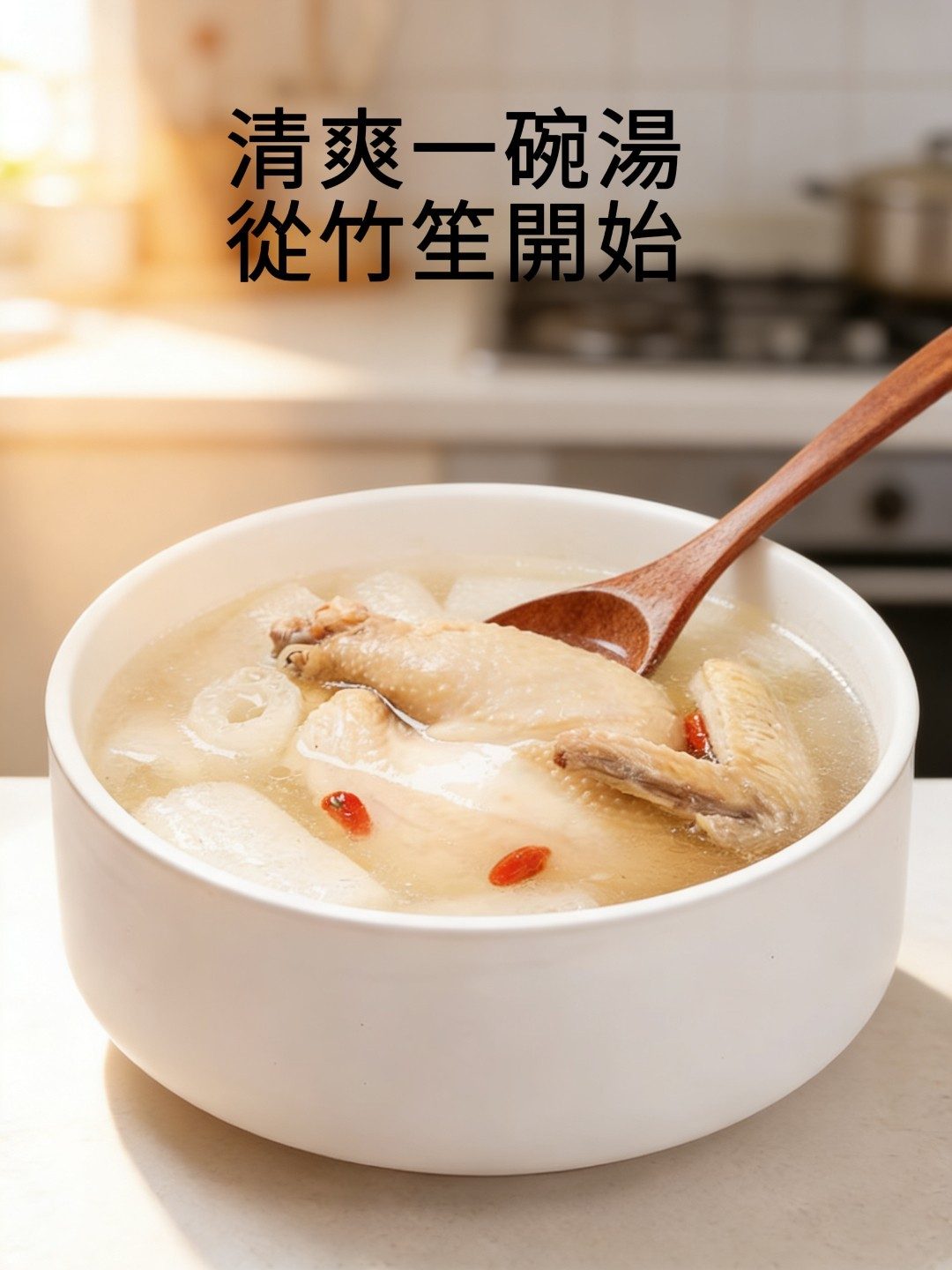 竹笙雞湯料理展示