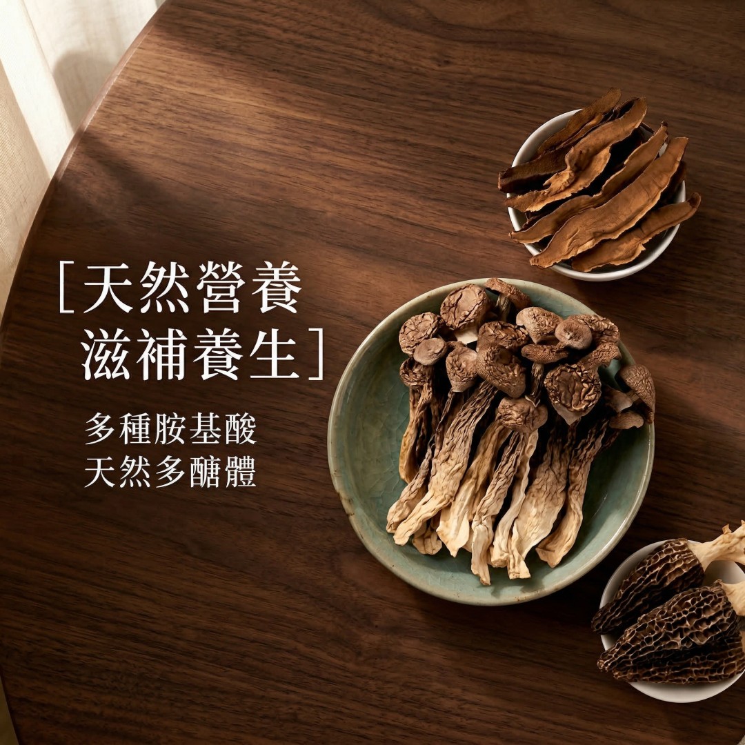 頂級六珍海味養生禮盒｜鮑魚・花菇・羊肚菌・鱈魚膠・鹿茸菇・靈芝