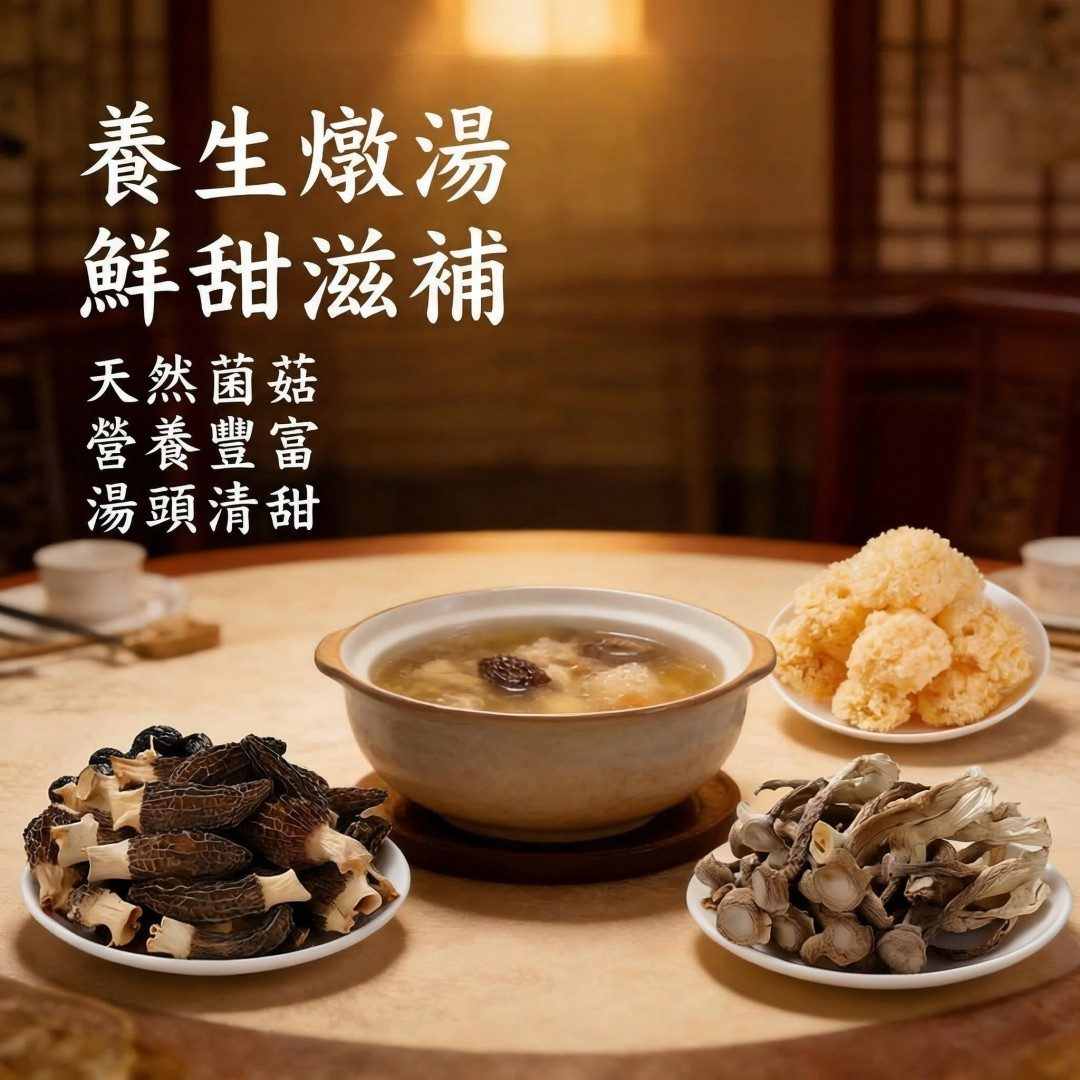 六珍養生菌菇禮盒｜羊肚菌・蟲草花・鹿茸菇｜年節孝親送禮首選