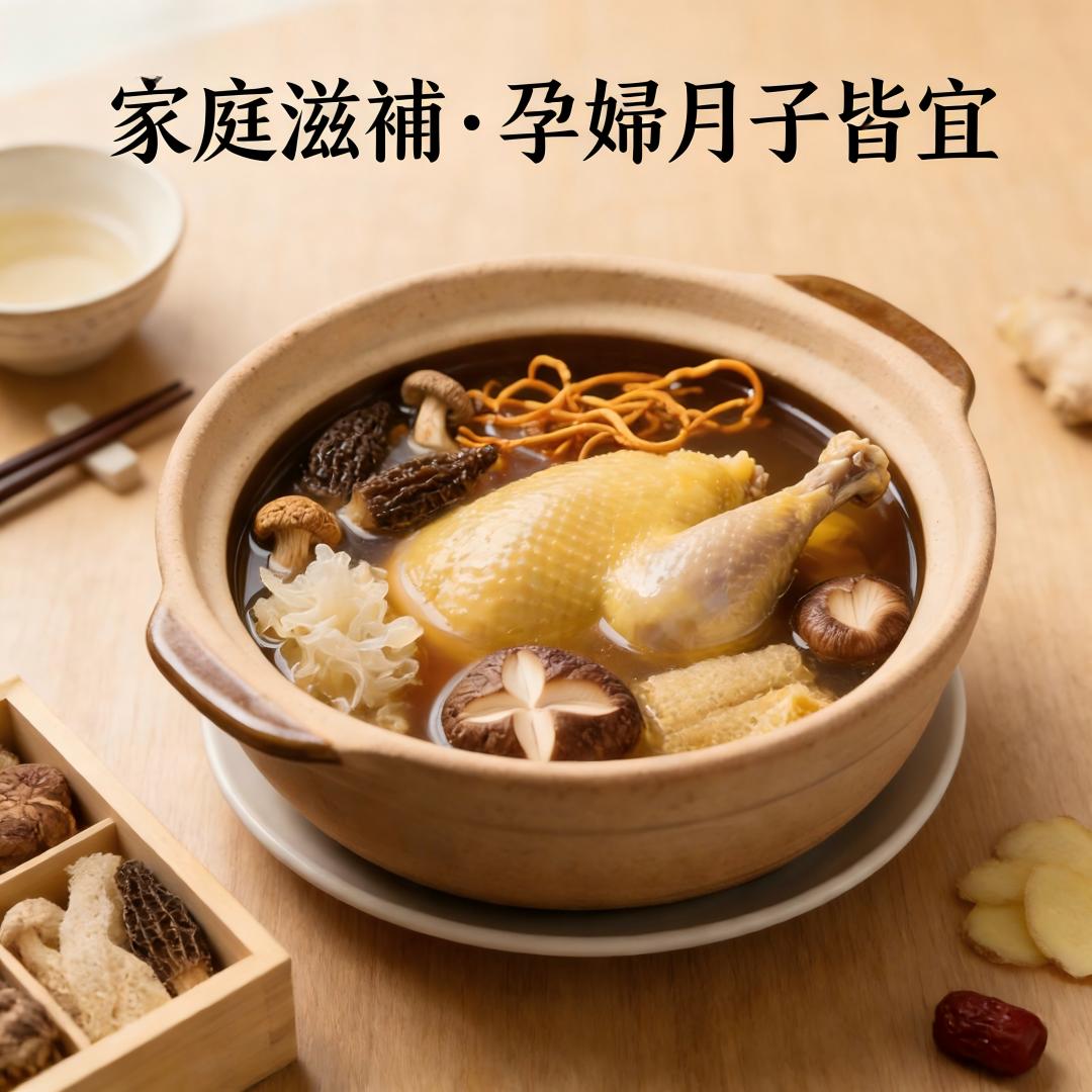 家庭滋補燉湯場景 菇類禮盒使用示意