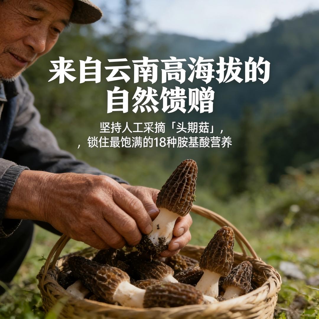 雲南產地直送】嚴選初採特級羊肚菌（8-12公分巨無霸大果）｜頂級養生燉補乾貨