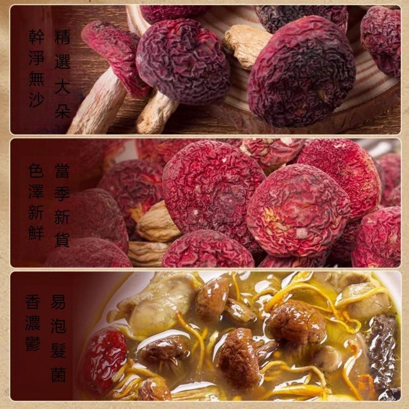 胭脂紅菇乾貨特寫 無硫無添加 新竹物流配送